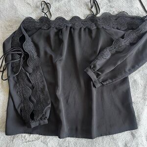 Essue Black Long Sleeve Blouse Size Medium